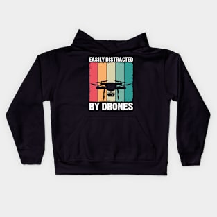 Easily Distracted By Drone Vintage Kids Hoodie